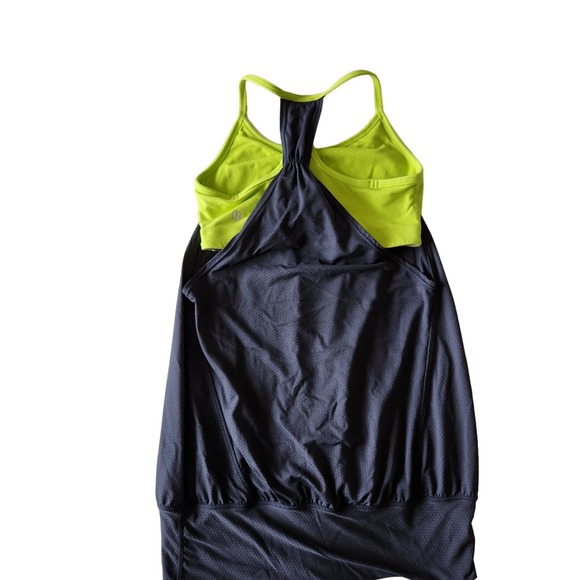 Lululemon No Limits Tank Gray and Neon Green Y2K Size 2 - Picture 2 of 6